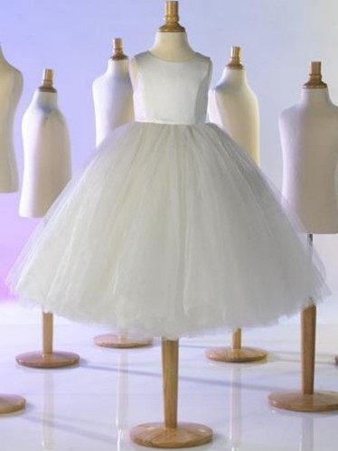 New Design Sleeveless Elegant Satin Pretty Flower Girl Dresses ONID9670S