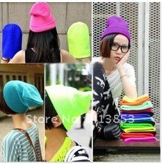 New Designer Fashion Fluorescent Colors Winter Hats For Women Knitted Winter Hat For Men Neon Cap