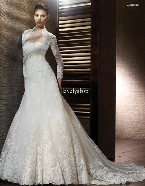 New elegant gorgeous Lace Wedding Dresses  jacket