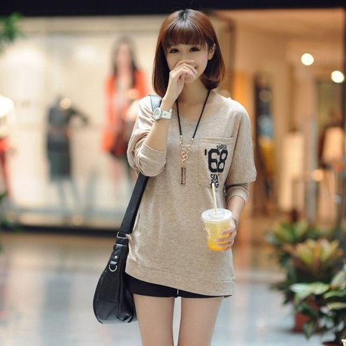 New Fashion 2013 Free Shipping Long Sleeve Batwing Sleeve Letter Print Hot Sale Top Casual Sweater For Women