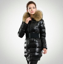 NEW fashion brand Large fur collar brief all-match medium-long down coat /jacket/winter coat/winter jacket