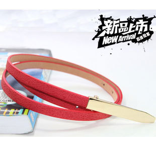 New! Fashion Candy Color Thin Leather Belt Waistband for Women 1015, Free Shipping