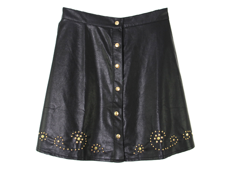 New Fashion  fashion new arrival autumn laciness decoration half-length leather skirt