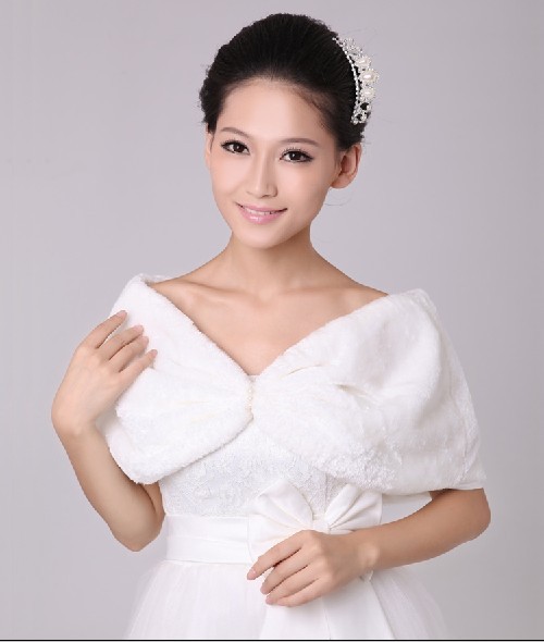 New Fashion Faux Fur Wedding Bridal Wrap Shawl Stole Tippet Jacket Free Shipping