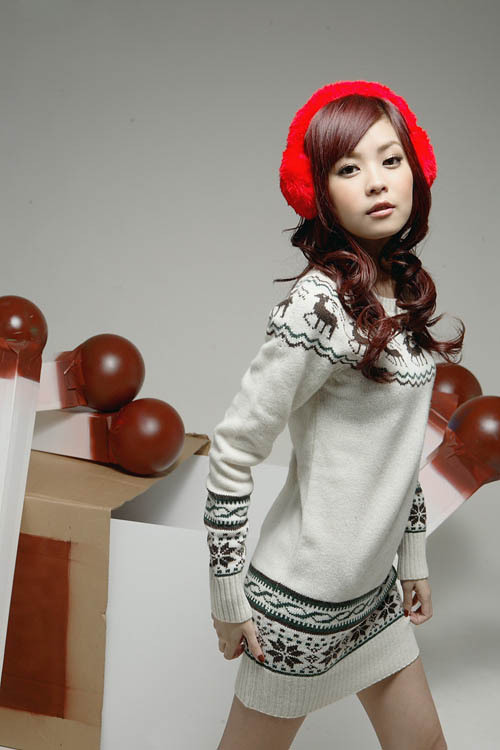 NEW fashion fawn snow pattern slim ladies' sweater,free shipping M212