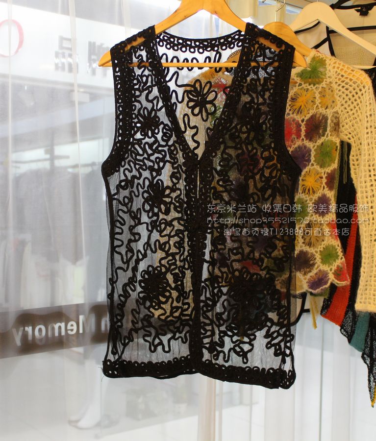 New fashion Handmade crocheted vintage cutout crochet vest