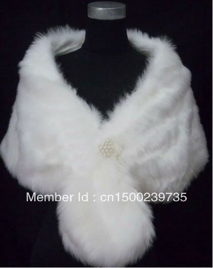 New Fashion Ivory Faux Fur Wedding dress Bridal Wrap/Jacket/Shawl/Cape/Stole/Bolero/ Coat