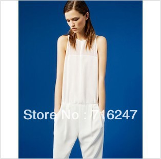 New  Fashion  Jumpsuit  For  Women  Spring   And  Summer   PU  Leather  Splicing  Open  Fork  Jumpsuit