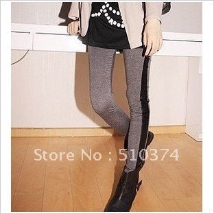 New Fashion knitting LG-001 Front Imitation Leather Back Cotton Stitching Leggings Slim Nine Pants 1PC/LOT