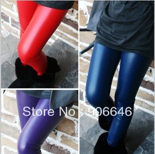 New Fashion knitting Winter Faux Leather Beaver Velvet Thickening Women's Warm Leggings Tight Pants Candy colors 1PC/LOT