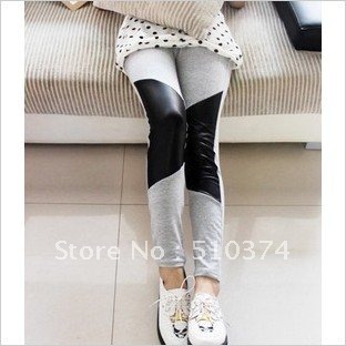 New Fashion Knitting women leggings sexy lady pants ladies' leather cotton matched nice style Wholesale & Retail 5PC/LOT