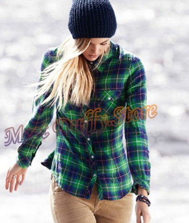New Fashion ladies' plaid Shirts, Women's EuropeStyle Blouse women turn-down collar shirts long sleeve clothes Bottoming Shirt