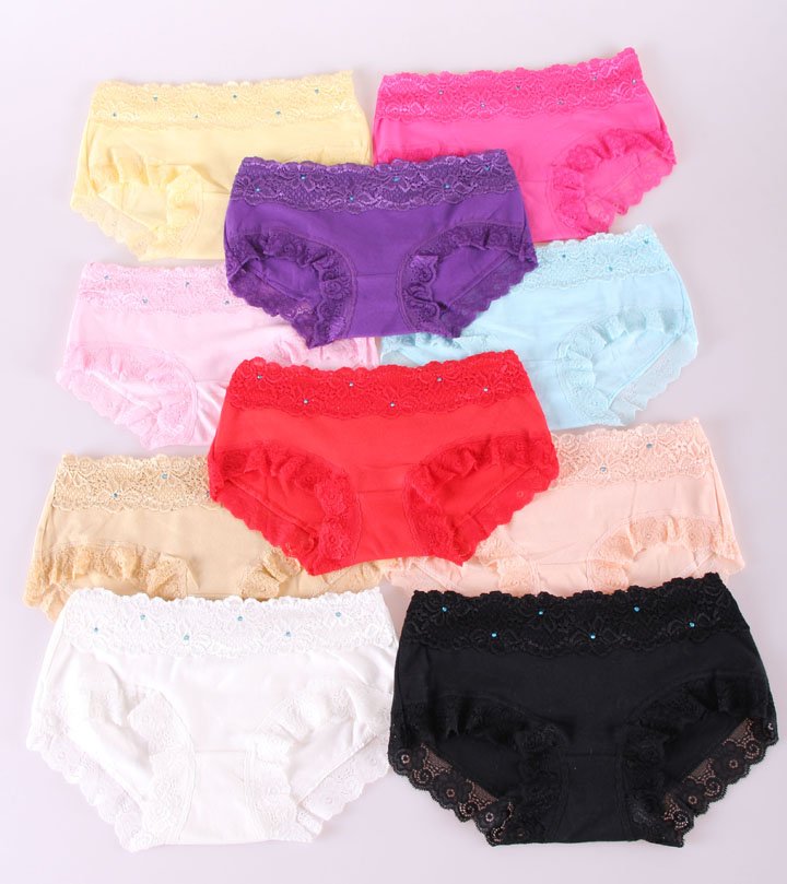 New Fashion Lady's Hot Sexy Lace Modal Panties Women's Soft underwears Comfort 6 Colors Free shipping