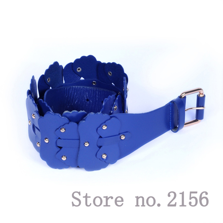 New Fashion Lady women Wide Commerbund rivet Decoration Real leather Belt wholesale Retail 2156