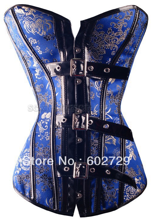 New fashion,luxury blue embroidered corset bustier lace up boned clubwear bodyshaper dropship S-2XL