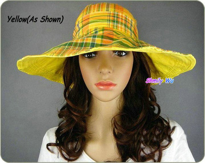 New fashion NWT 100% COTTON BEACH HATS COLORFUL WIDE BRIM PACKABLE UV SUN PROTECTION HAT Free shipping