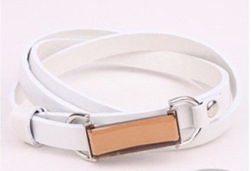 NEW Fashion PU belt metal buckle leather belt white black brown Free shipping