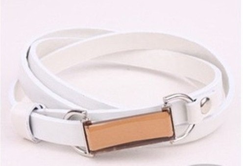 NEW Fashion PU belt metal buckle leather belt white black brown Free shipping