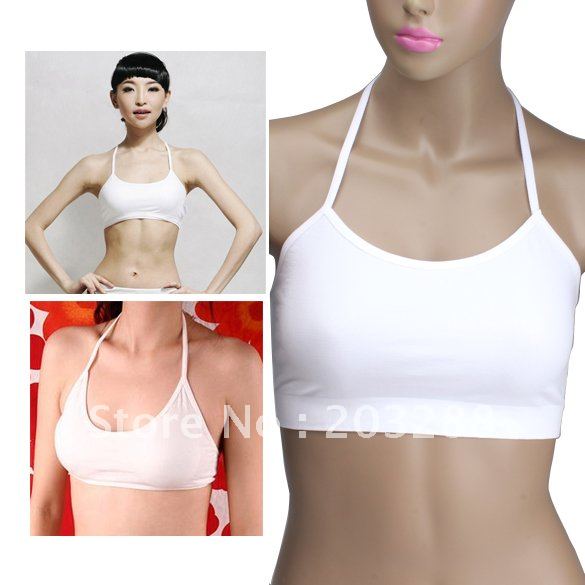 New Fashion Seamless Perfect Fit Halter Tube Top Vest Crop Bra Underwear White
