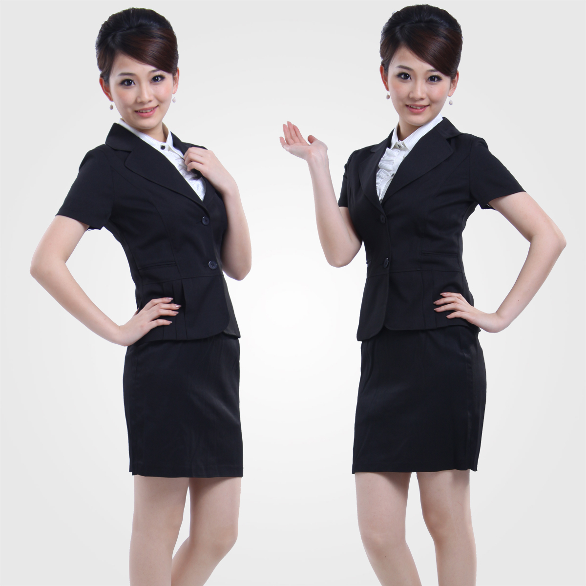 new fashion style - buckle female suits frock work set professional suit free shipping