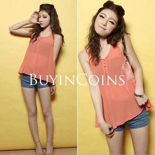 NEW Fashion Sweet Sling Back BOW CHIFFON Blouse 2 Color J346 [23251|99|01]