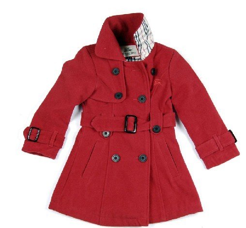 New Fashion Tiered Girls Trench Coat Baby Coat Children Outerwear Kids Clothes bur-burry Free shipping Wholesale