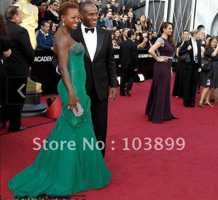 New Fashion Trumpet Strapless Green Celebrity Dress on Oscar