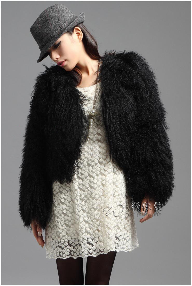 New Fashion Women A163 real mongolia lamb fur regular coat vest overcoat garment furs 3 colour