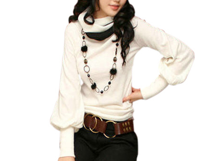 New Fashion Women's Shirt  Lantern Sleeve Long Sleeve T-shirt 4 colors free shpping WTL008