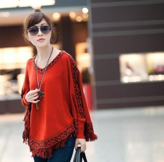 New Fashion Women's Sweater Long sleeve Casual Slim Solid Knitwear Hoodie Coat Suit Sleeve Tassel Sweater