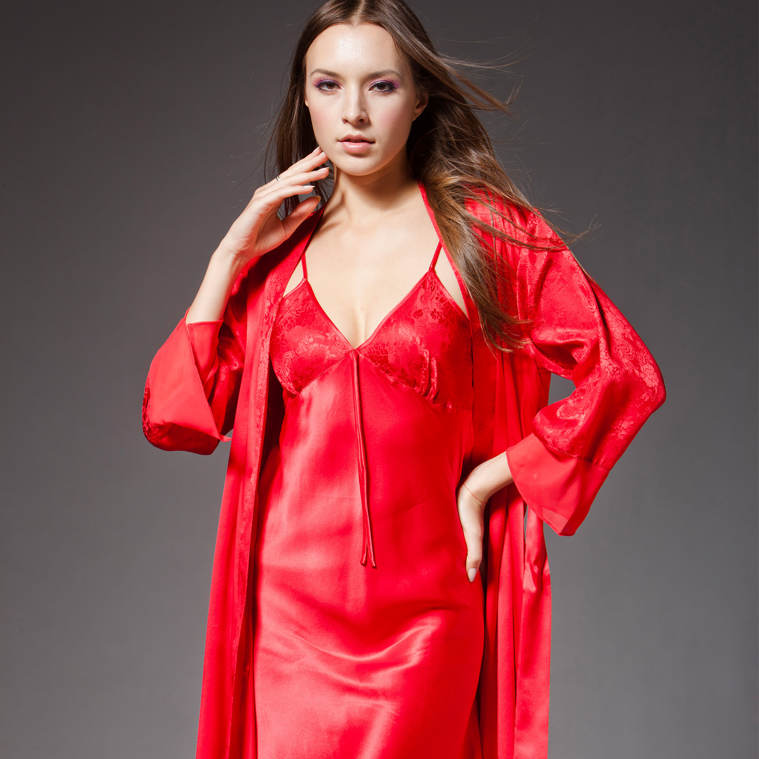 New Fashion Women's theglabellum noble silk sleepwear dress twinset set lounge 9108 Free shipping