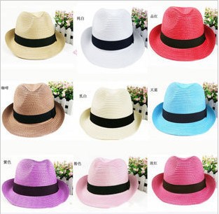 New Fashionable unisex Fedora Straw Hat Cap Sunhat Beach