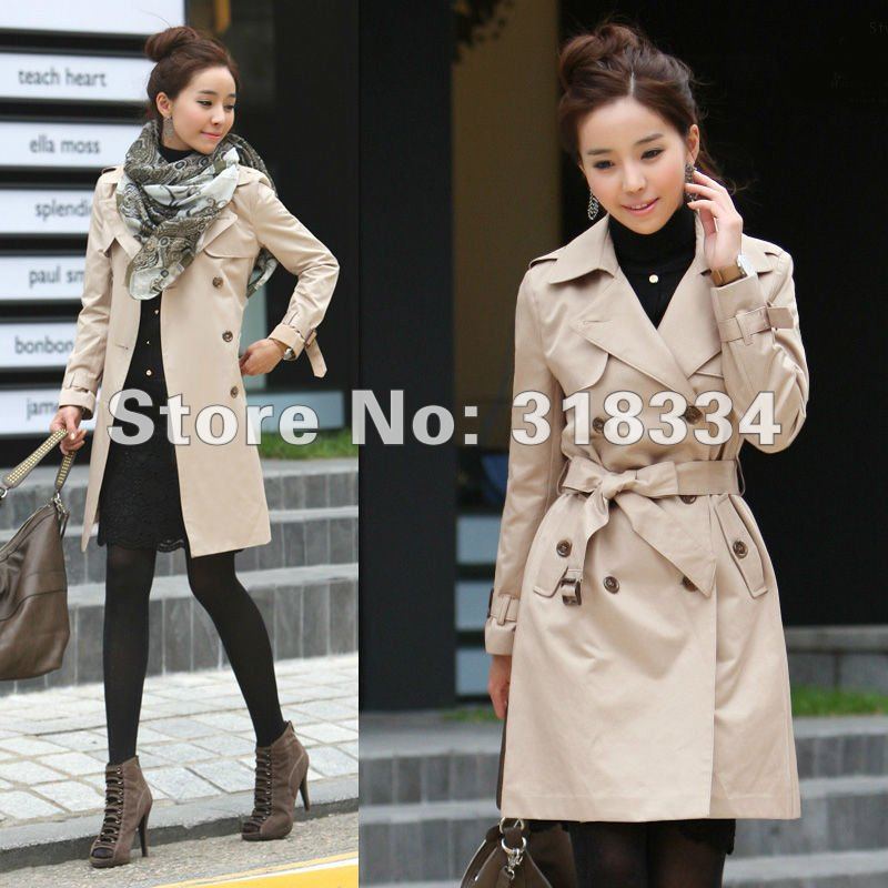 New Fasion  autumn new arrival slim classical khaki women outerwear free shipping