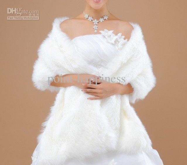 New Faux Fur Wrap Shrug Bolero Jacket Coat Bridal Shawl wedding jacket