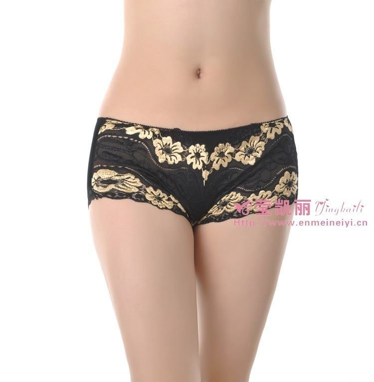 NEW  Female underwear female sexy mid waist modal flower lace panties triangle panties kelly CM-V0019