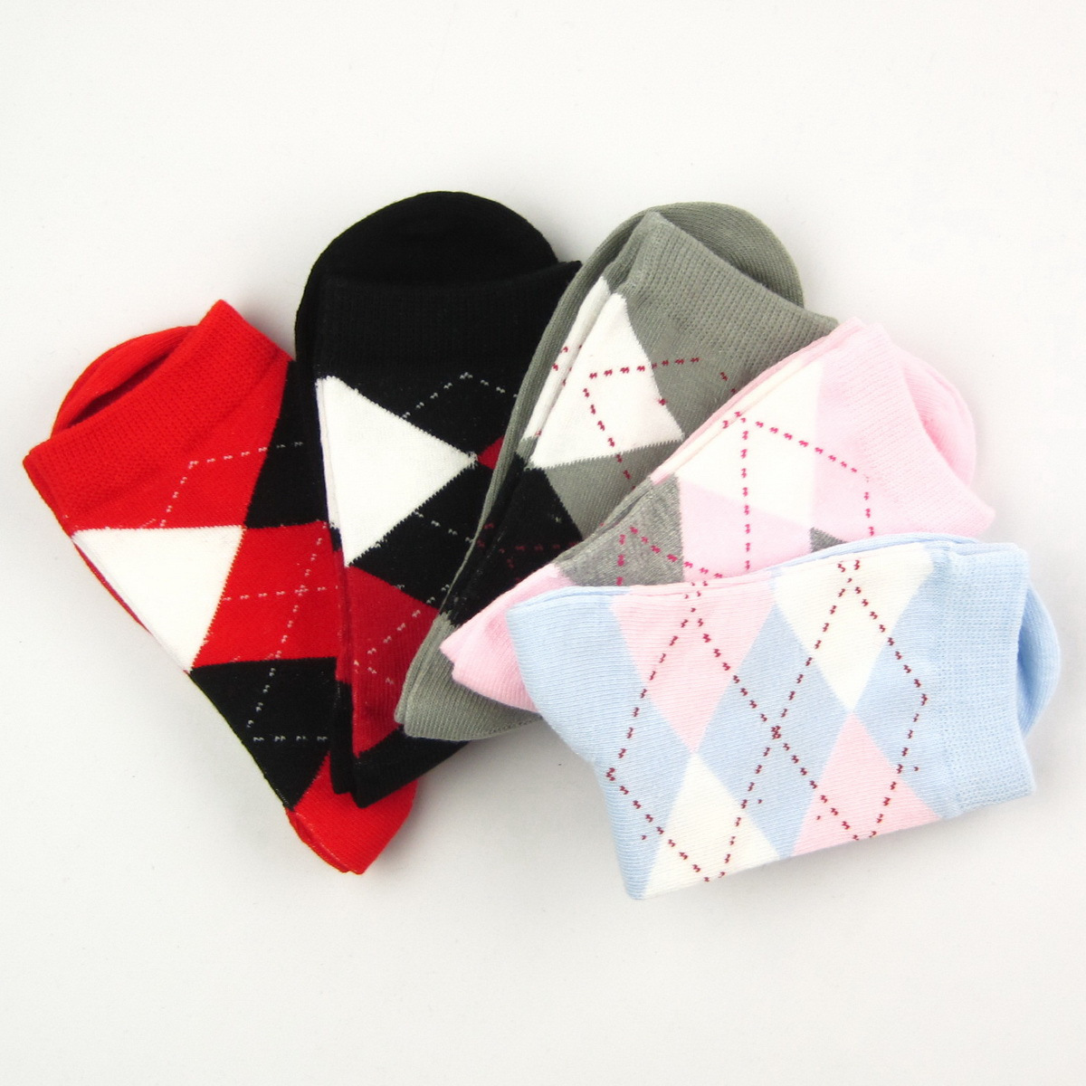 New Feona fancy dimond plaid women's comfortable socks( 22 239 - 253)