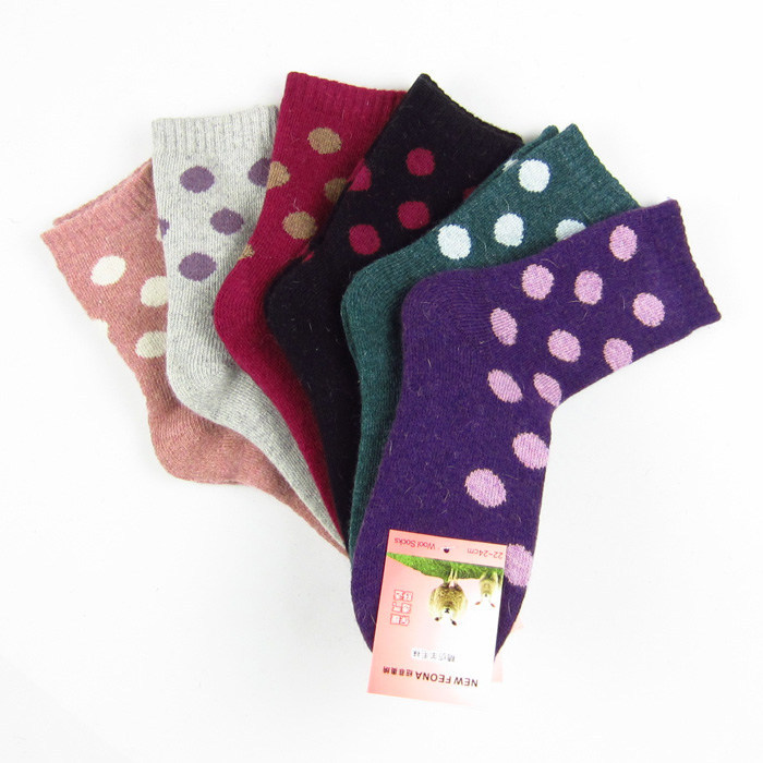 New Feona loop pile thickening women's  thermal wool socks chromophous (B195)