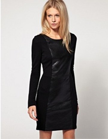 New fight skin in winter / women's leather skirt dress free shipping