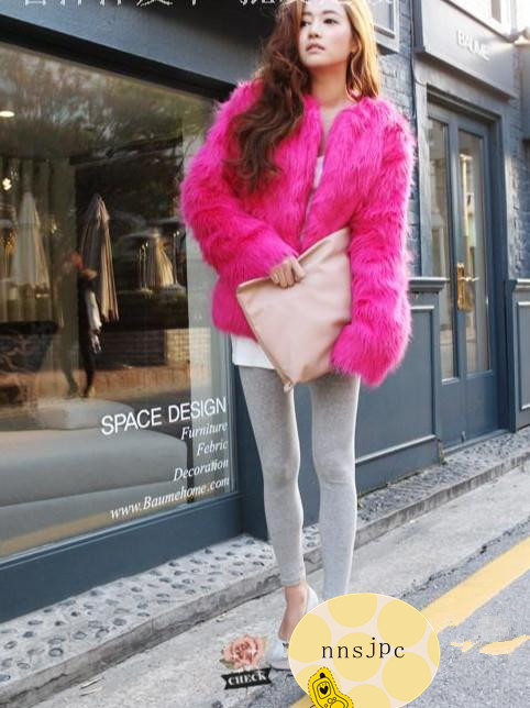 New Flax Leather grass coat fur coat short women's long coat Korean