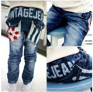 New Free shipping 5pcs/lot baby fashion Jeans for boys&girls/Children star demin trousers/kids high-quailty casual jeans pants