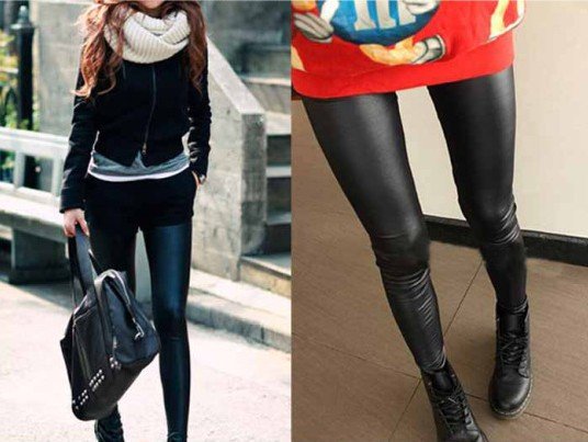 New Free Shipping Skiny Black Faux Leather leggings Tights Breathable Pants