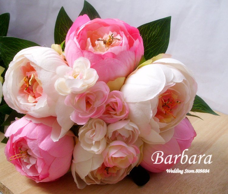 NEW ! Free shipping  stunning Wedding bouquet Bridal bouquet peony bouquet Silk flower Simulation flowers