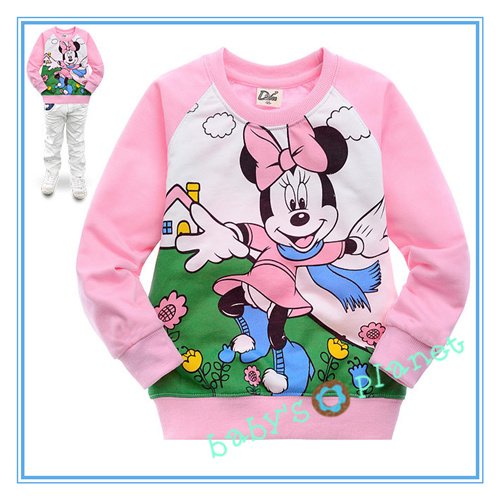 new freeshipping Minnie Mouse cartoon t shirt/sweatshirts/children clothing/ longsleeve shirts/ hoody/coat/6pcs/lot  hotsale