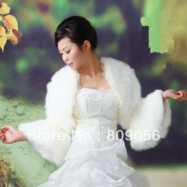 New Fur ivory Bridal Wrap/jacket/Bolero/Coat/Shawl bridesmaid/formal/ball dress