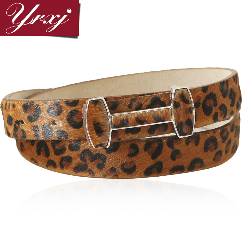 New genuine leather horse hair decoration thin all-match women's fashion belt strap Women mct050