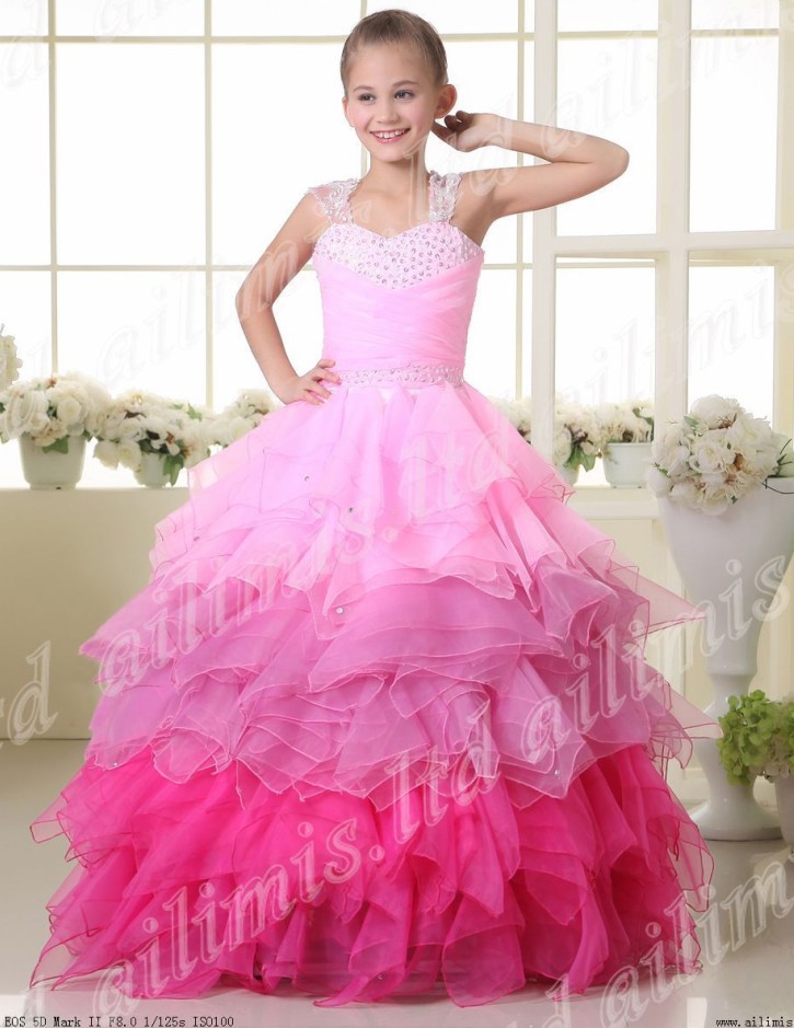 New Girl Kids Pageant Bridesmaid Dance Party Princess Ball Gown Formal Dresses