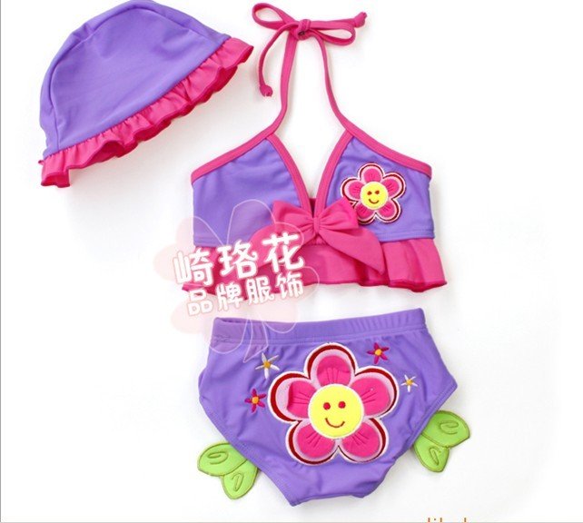 New Girls swimsuit / bikini Children swimsuit, swim cap (large quantity can offer) 0907