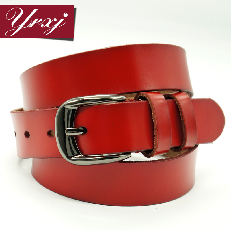 New glossy cowhide pin buckle women's waist of trousers belt casual all-match genuine leather strap fashion Women a213