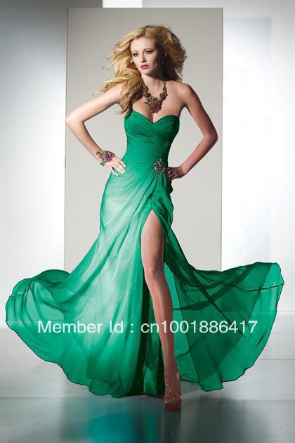New Graceful A-line Beading Sweetheart Pleat Chiffon Prom Dresses Party Dresses Evening Dresses