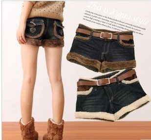 New han lamb burrs bull-puncher knickers loose cloth shorts bootcut